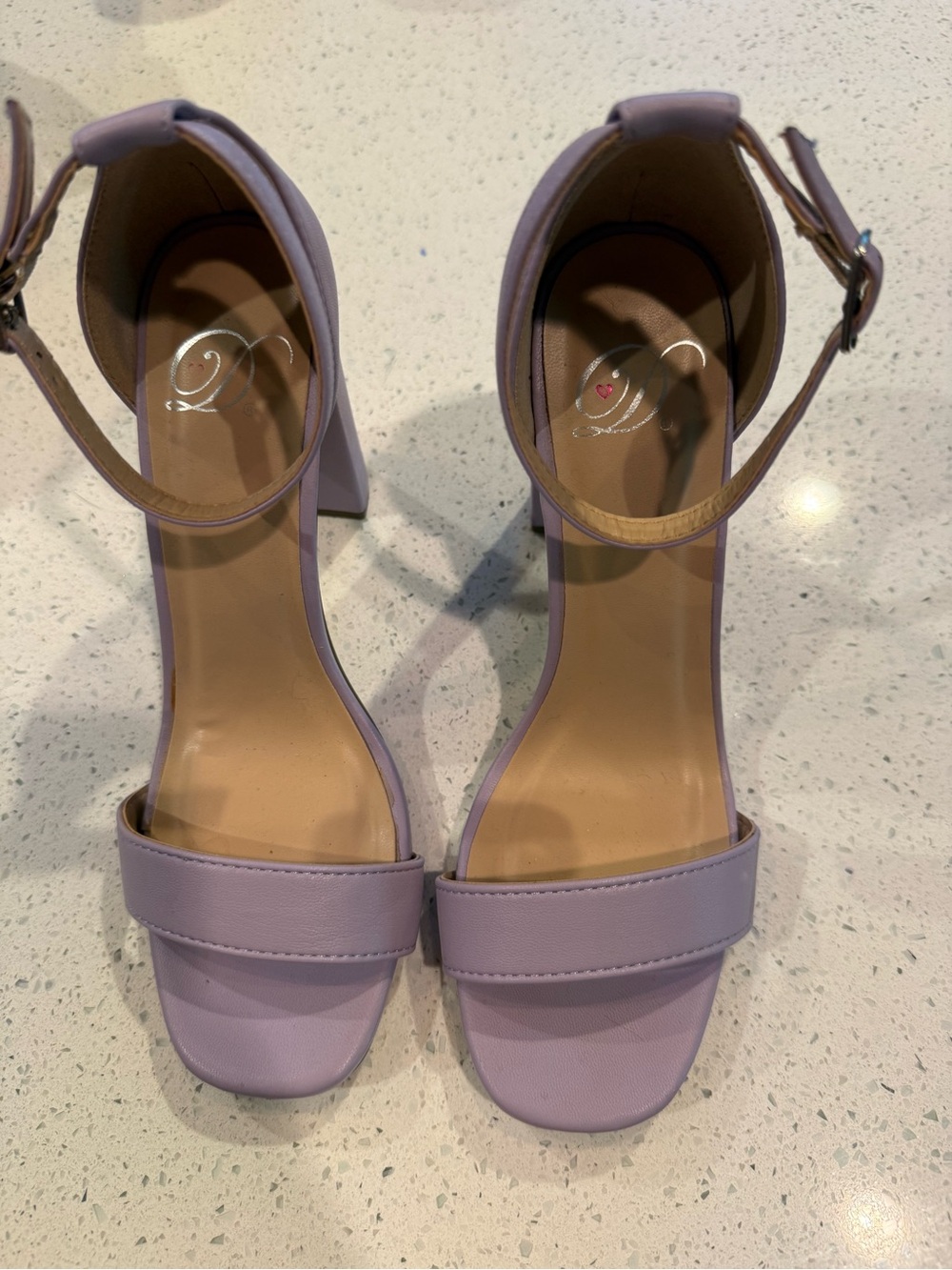 WORN ONCE. Dollhouse Lilac Ankle-Strap Block Heels